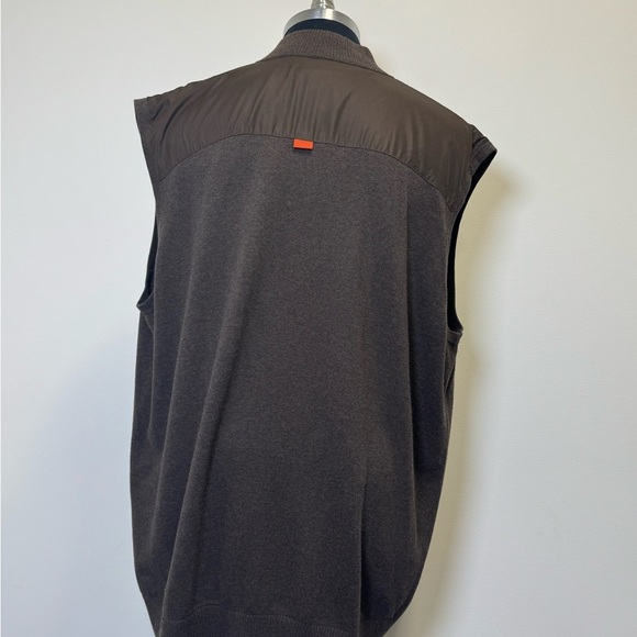 Cutter & Buck Brown Sleeveless 1/4 Zip Pullover Sweater Vest (3XT / 3X Tall) - Picture 9 of 11